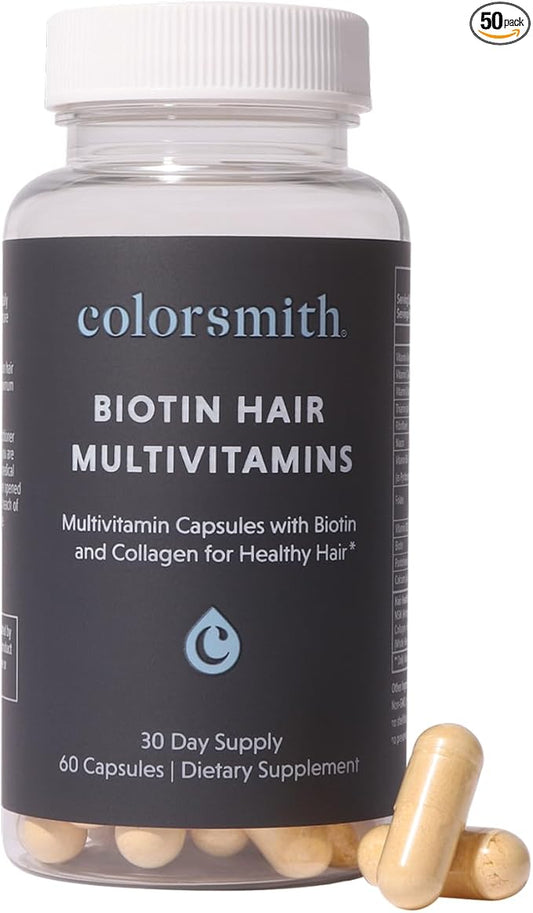 Biotin Hair Multivitamins, 2500mcg Biotin with Collagen, 60 Capsules, 30 Day Supply