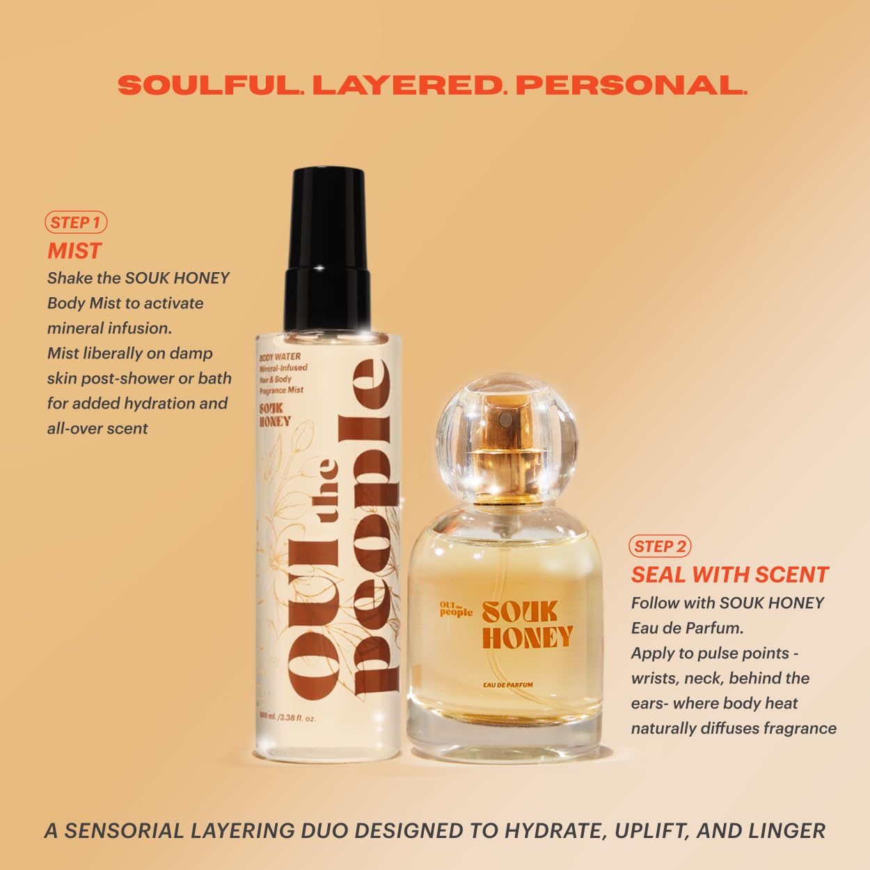 OUI the People BODY WATER, Mineral-Infused Hair & Body Spray Fragrance Mist, Hydrating Hair Perfume for Women, Moisturizing Body Mist for Women, Soak Honey Scent with Neroli, Sandalwood & More