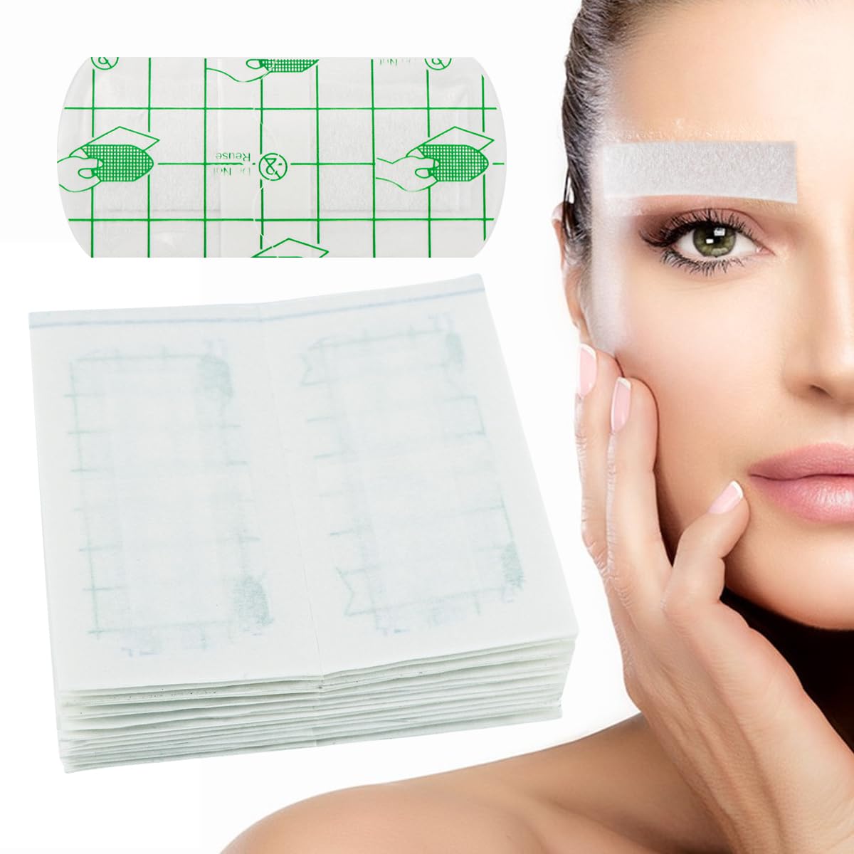 50 Pcs Eyebrow Tape, Disposable Plastic Eyebrow Protection Stickers, Waterproof Tapes for Eyebrow, Tattoo Protection
