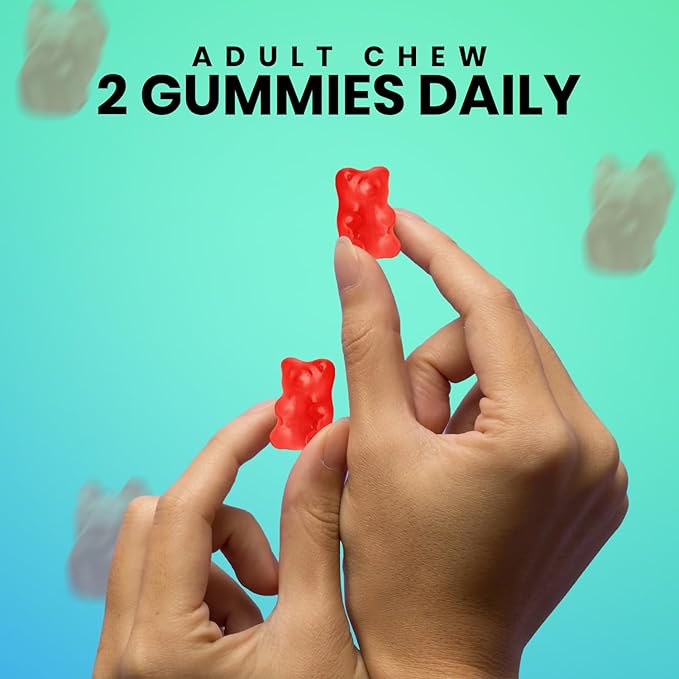 Hair, Skin & Nail Gummies | Biotin Collagen Vitamin C & E Supplement | 3000mcg Biotin | Raspberry Flavored | 60 Gummies