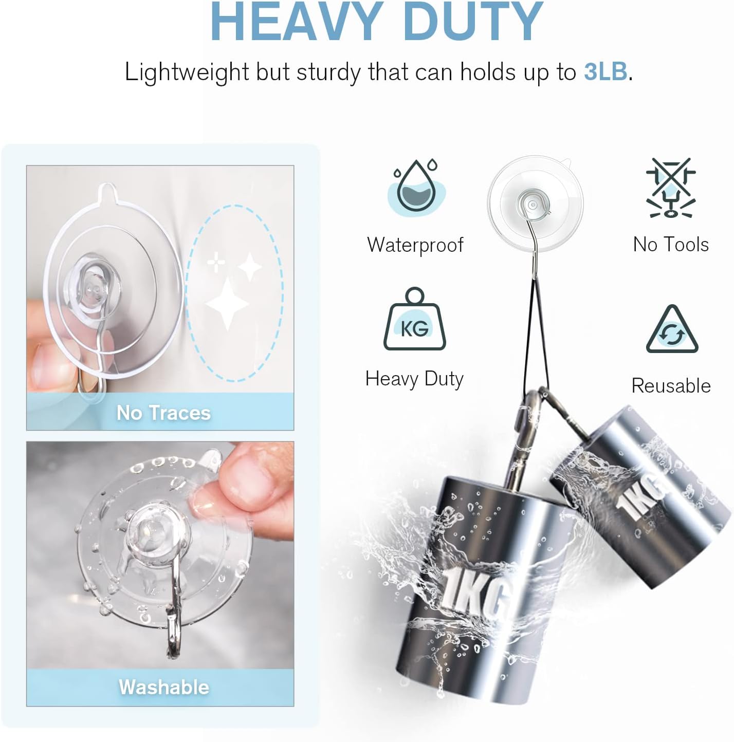 VIS'V Suction Cup Hooks, 1.77 Inch Small Window Suction Cups with Metal Hooks, Removable and Reusable, Clear, 12 Pcs