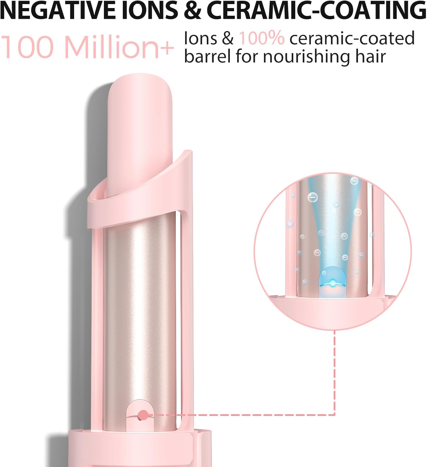 Zavarea Automatic Rotating Curling Iron for Long Hair - 1 Inch Curling Wand for Beach Waves & Loose Curls, Easy Hair Curler for Beginners, Anti-Scald & Frizz-Free, Dual Voltage for Travel