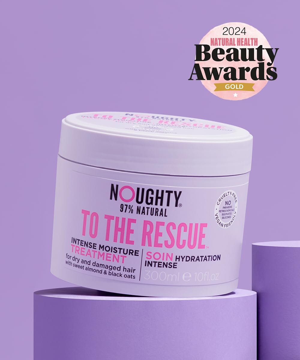Noughty 97% Natural To The Rescue Treatment Mask, Hydrating Formula for Dry, Frizzy and Damaged Hair, with Sweet Almond and Black Oat, Sulphate Free Vegan Haircare 300ml