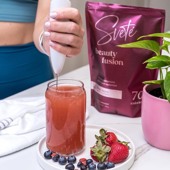 Hydrolyzed Collagen Powder for Women Multi Beauty Superfood with Hyaluronic Acid, Biotin, Vitamin C, Zinc, Probiotics, CoQ10 | Keto Protein | Berry Flavor (7 Single Serve Packets) by Svete