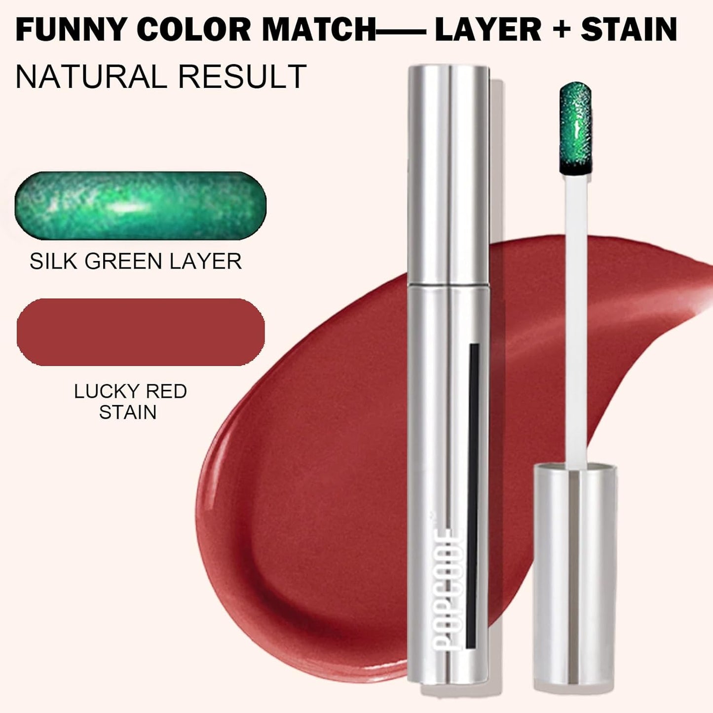 Peel Off Lip Stain - Long Lasting, Transfer Proof and Waterproof Tattoo Lip Tint, Matte Finish Lip Stain Peel Off, Infused with Vitamin E & Algin & Hydroxyacetophenone, #010 Lucky Red