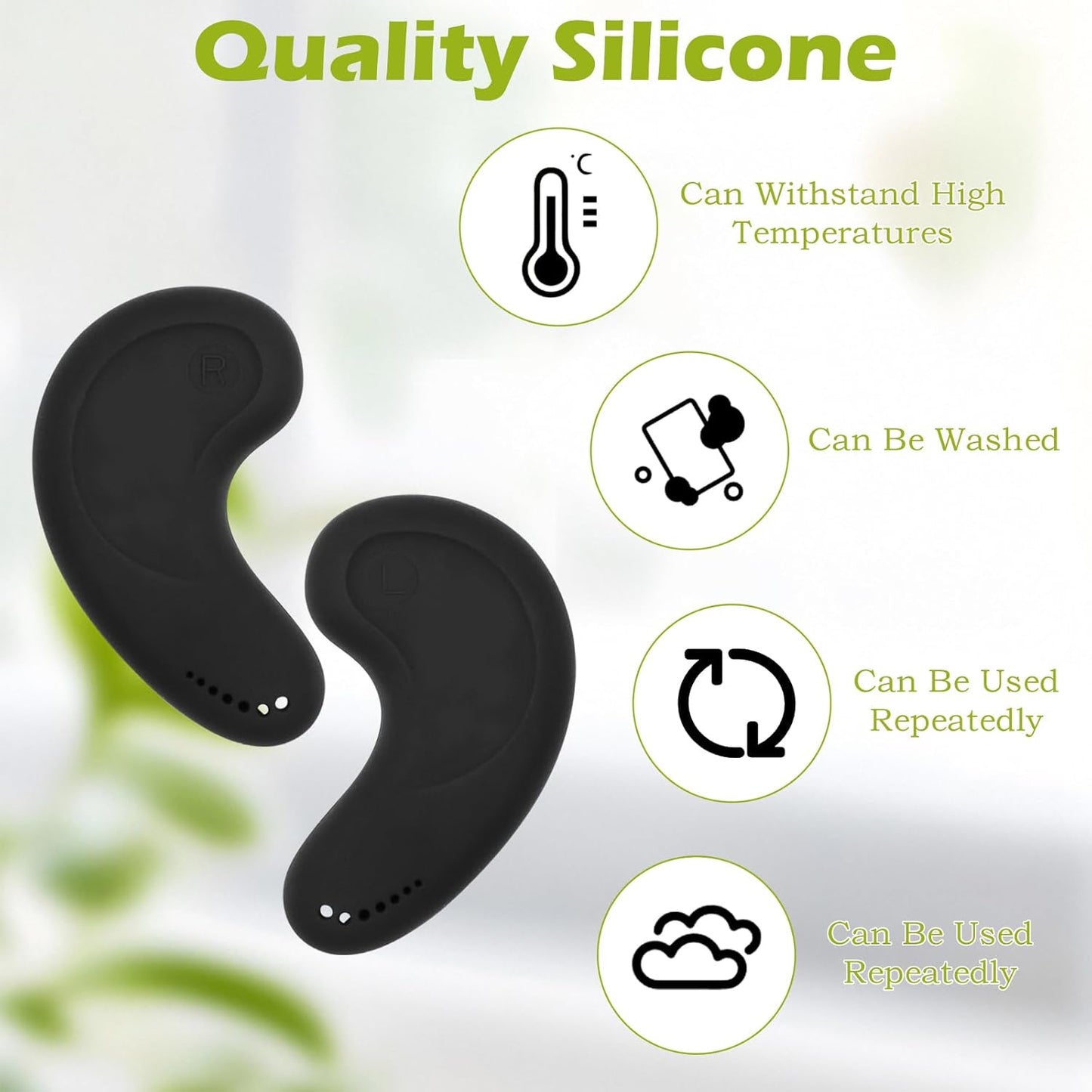 Ear Protectors for Shower, Hair Dye & Hair Dryer - Reusable Silicone Ear Cover with L/R Mark, Protection Hairdressing Protector Caps for Salon Home Use