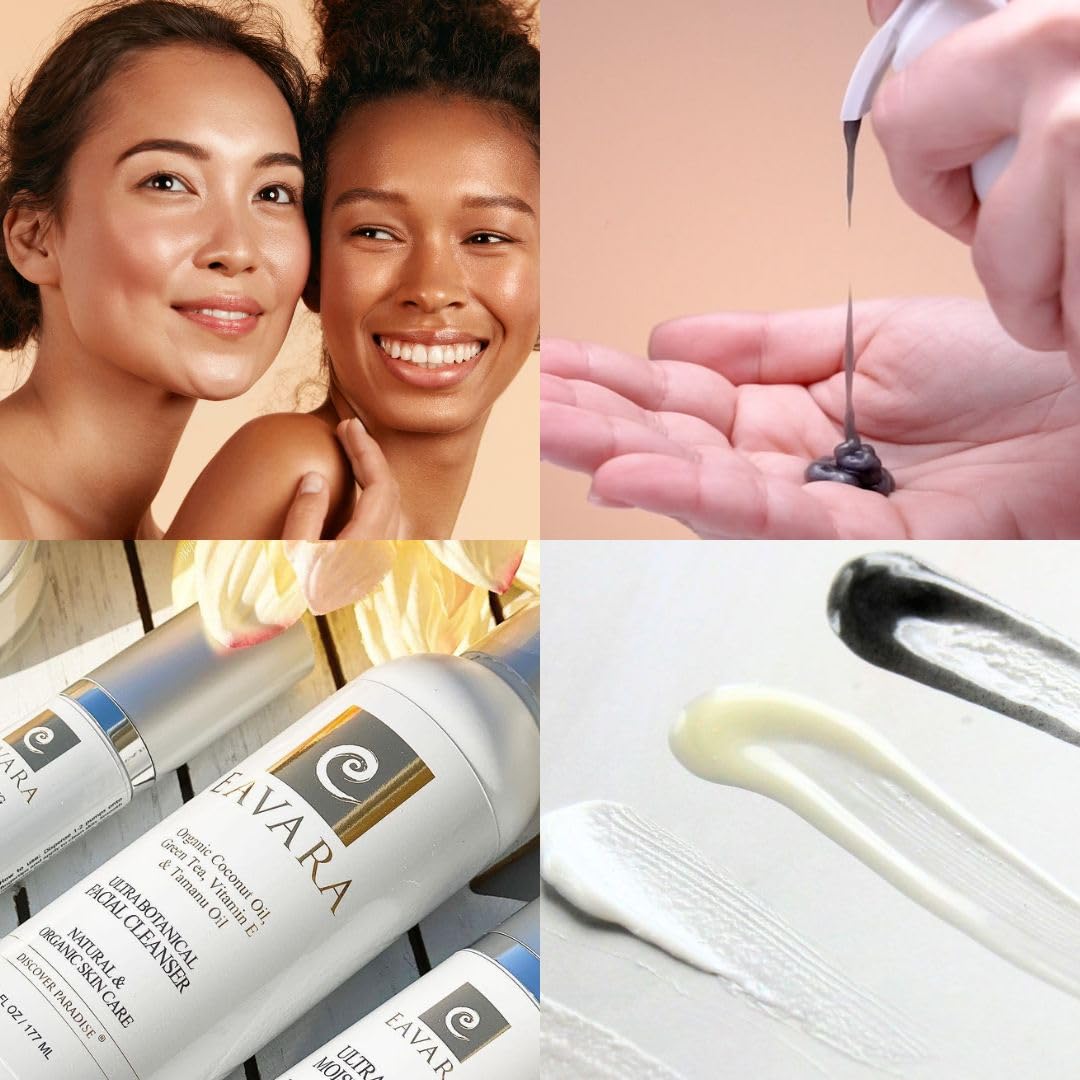 Organic Face Wash - Anti-Aging, Hydrating, Gentle Daily Cleanser for Women and Men with Coconut Oil, Aloe Vera, Activated Charcoal, and Vitamin C and E