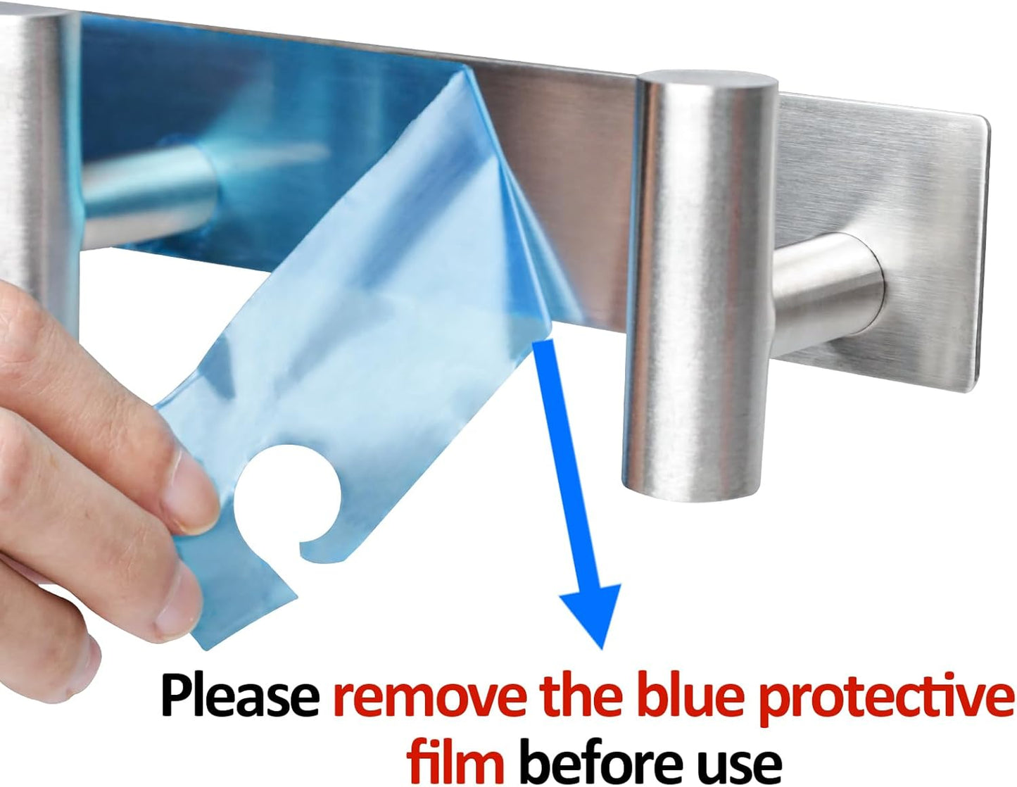 HUFEEOH Coat Hooks Wall Mount, 2 Pack T Shaped 5 Hooks Stainless Steel Wall Hooks Silver Towel Rack for Hanging, Heavy Duty Key Holder Hat Rack Used for Bathroom