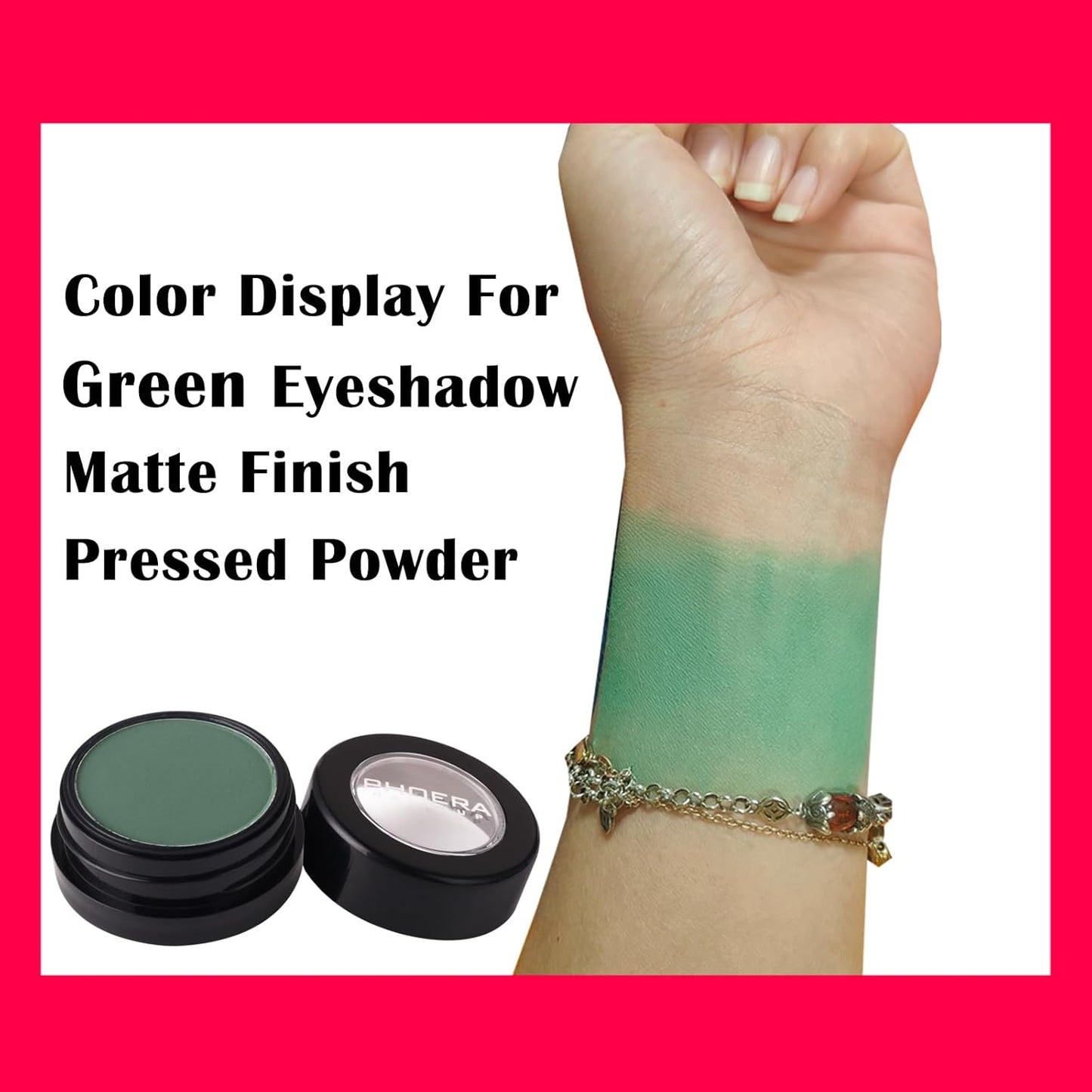 MEICOLY Single Green Eyeshadow Palette,Matte Green Eye Shadow for Elphaba Makeup,Pressed Powder Eyeshadow,Matte Shade Eyelid Color Eye Makeup,High Pigment,Long Wear