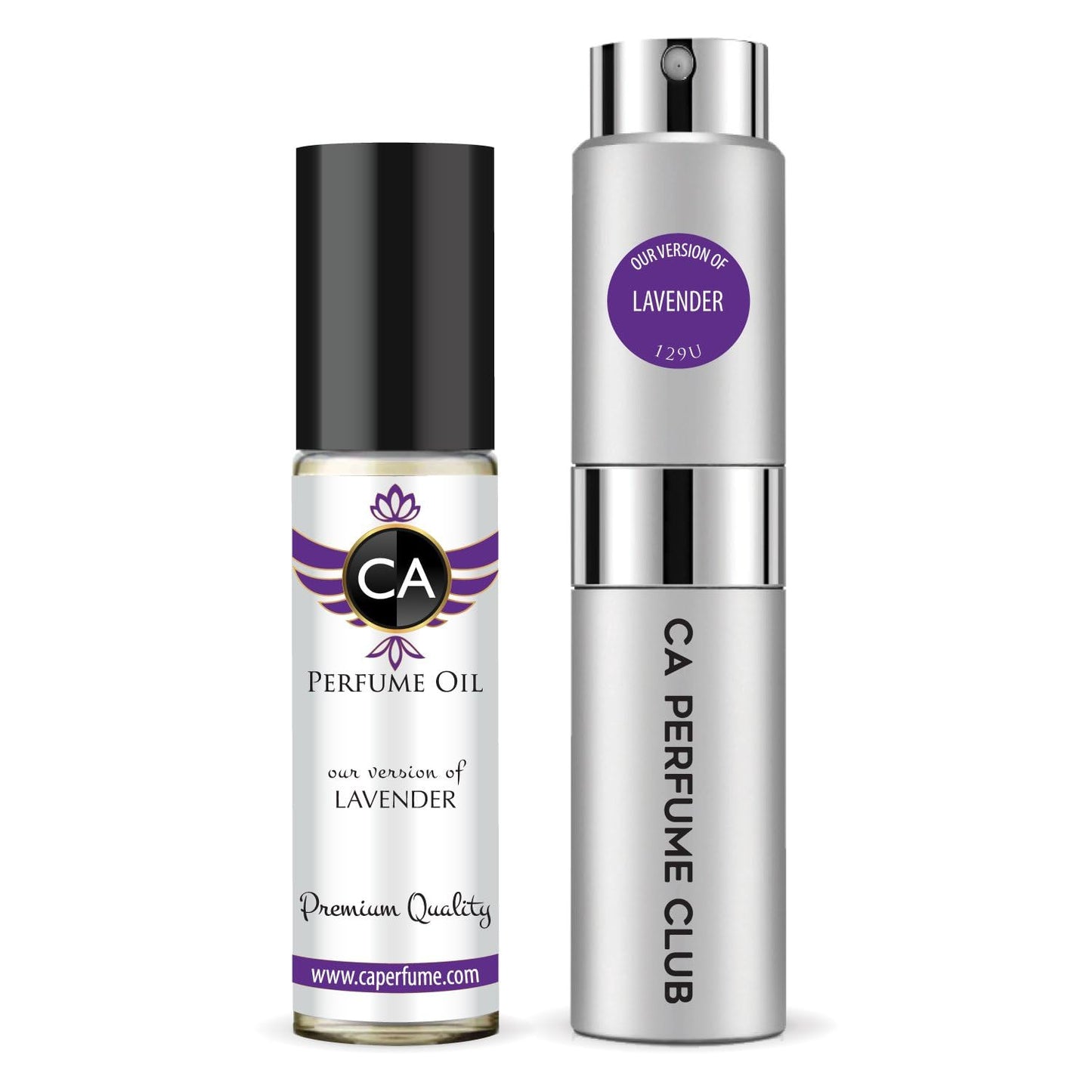 CA Perfume Duo Impression of Lavender For Women And Men Perfume Layering Set Long Lasting Travel Size EDP + Body Oil Roll-On Bottle 0.27 Fl Oz+0.33 Fl Oz