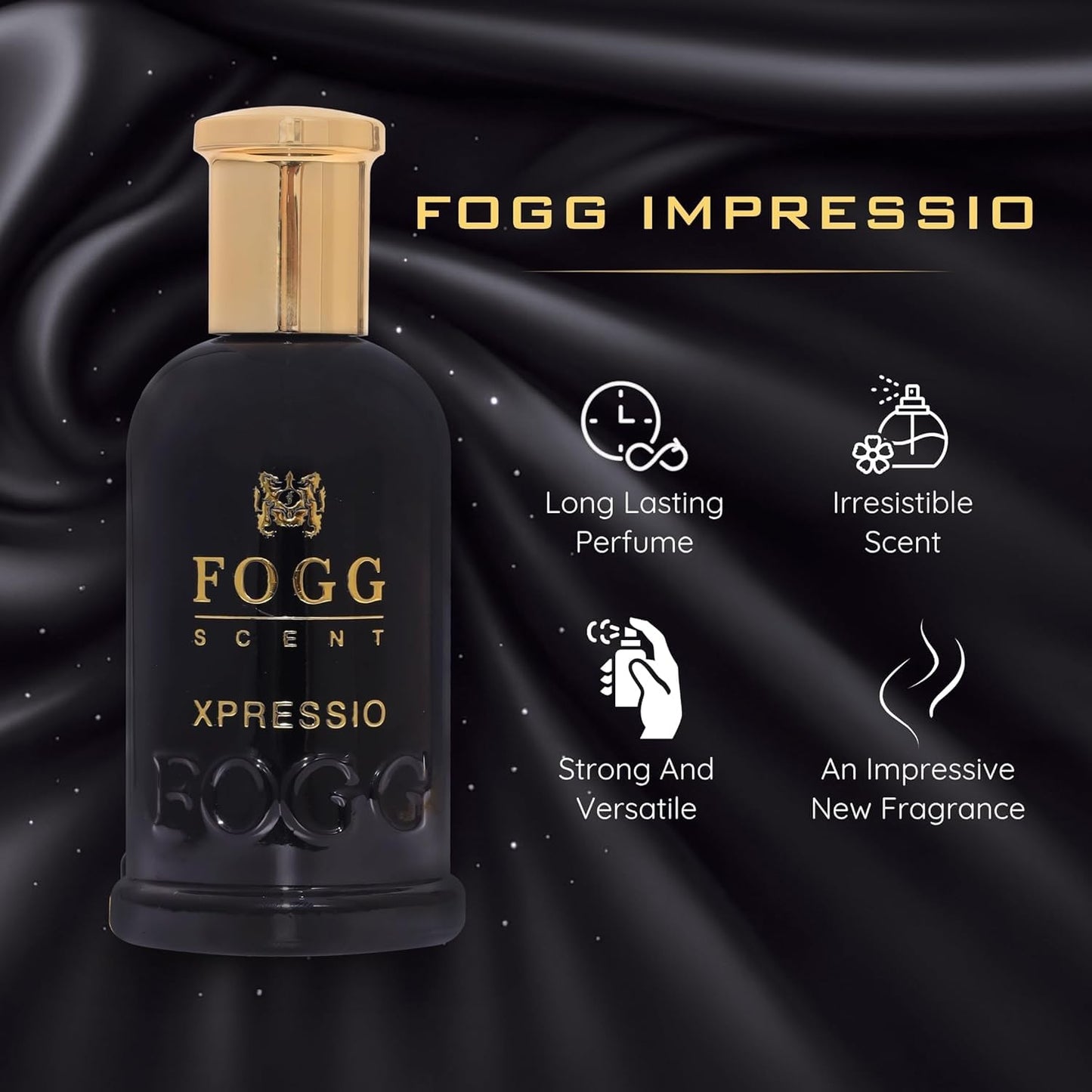 FOGG Xpressio Eau de Parfum for Men – 100ml | Long-Lasting Woody Fragrance | Premium Scent for Daily Wear| Bold Masculine Scent | Ideal for Office, Party & Daily Wear | Vegan | Clean Ingredients