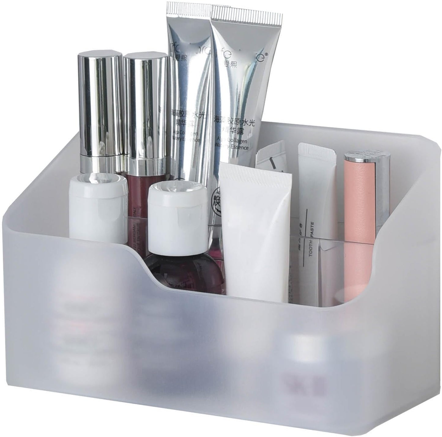 UNIKON Eunion Makeup Organizer, Clear Small Countertop Makeup Caddy Storage Organization Bins Cosmetics Holder for Cabinet