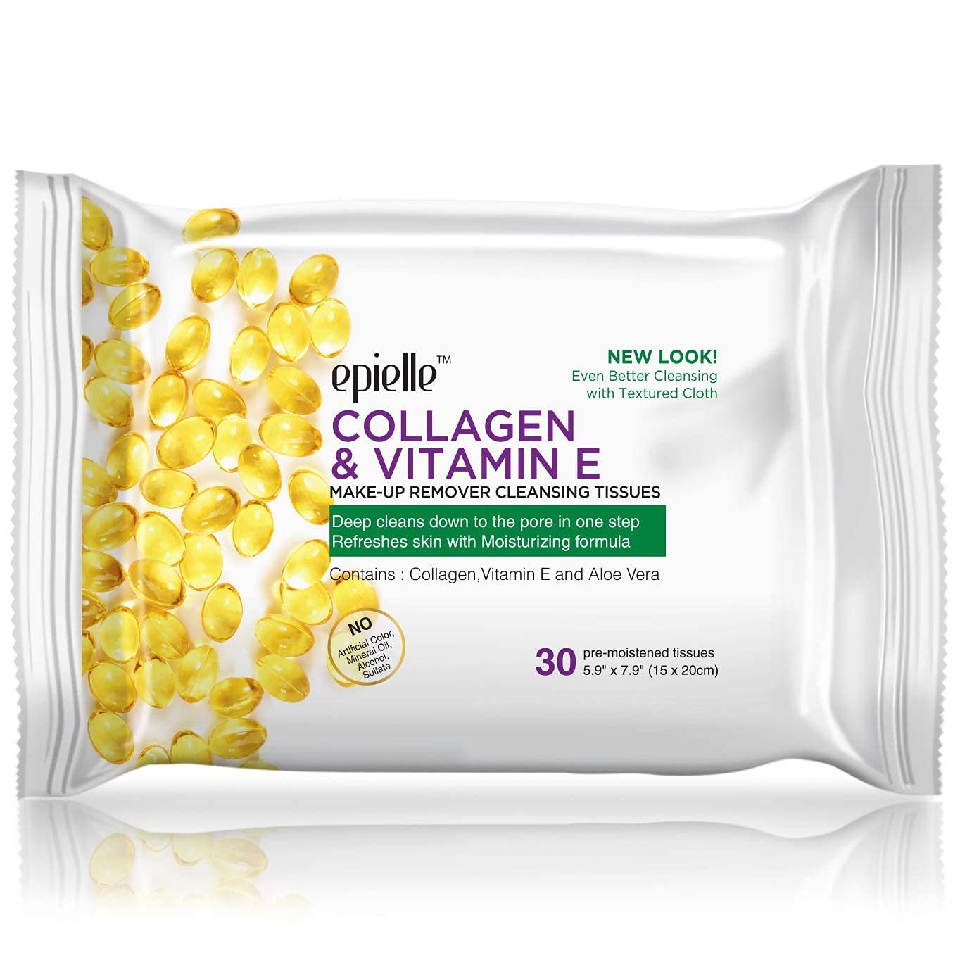 Epielle Makeup Remover Wipes, Remove Dirt, Oil, Waterproof Mascara, Gentle Daily Facial Cleanser Towelettes with Collagen, Tea Tree & Aloe Vera, Hypoallergenic & Alcohol-Free, 30 Count (Pack of 6)