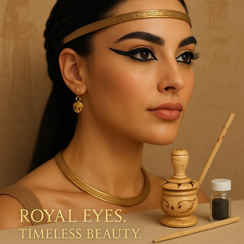 bohemian style Egyptian Eyeliner – Handmade Arabic & Moroccan Natural Eyeliner with Wooden Container
