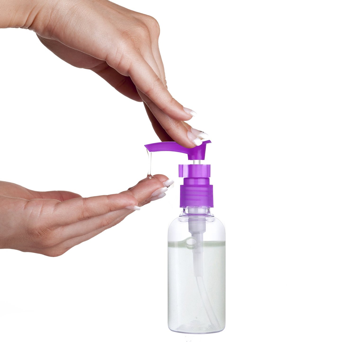 Transparent Travel Bottles Pump Bottle Lotion Dispenser Bottle, 4 Pieces(100 ml)