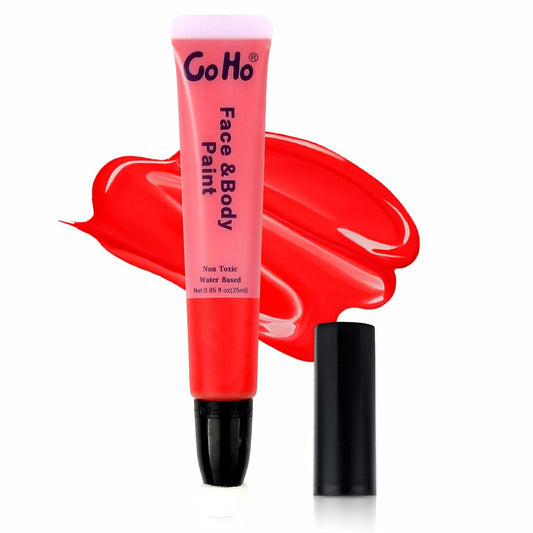 Go Ho Red Face Paint Stick,High Pigment,Water Based Cream Red Face Body Paint Washable for Halloween Cosplay SFX Devil Clown Makeup
