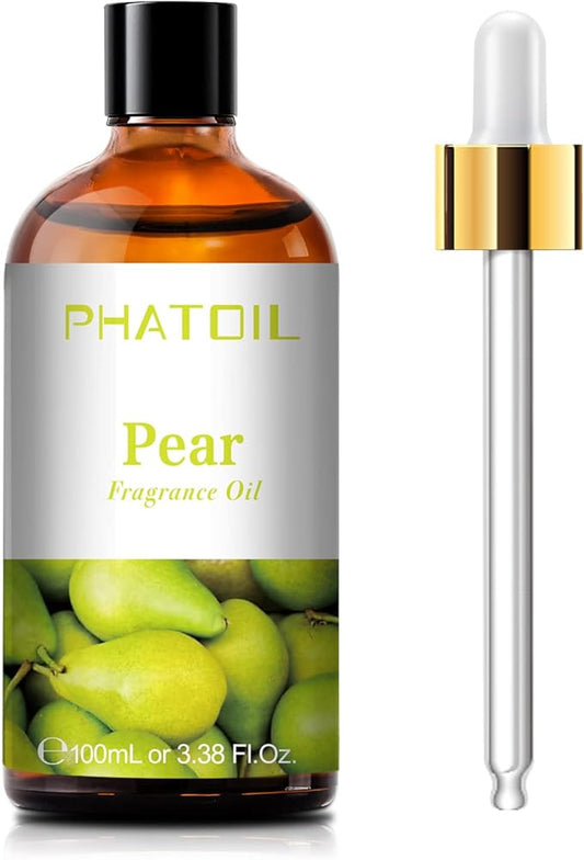 3.38FL.OZ Pear Fragrance Oils for Aromatherapy, Essential Oils for Diffusers for Home, Perfect for Diffuser, Yoga, Skin Care, DIY Candle and Soap Making - 100ml