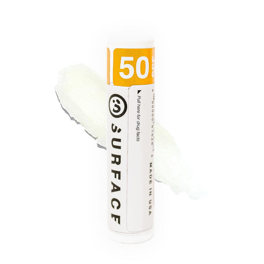 Surface SPF 50 Sunscreen Lip Balm, Broad Spectrum SPF Lip Sunscreen for Dry Cracked Lips, Moisturizing Chapstick for Outdoor Use, Water Resistant Lip Protection for 80 Minutes, Mango, 0.15oz