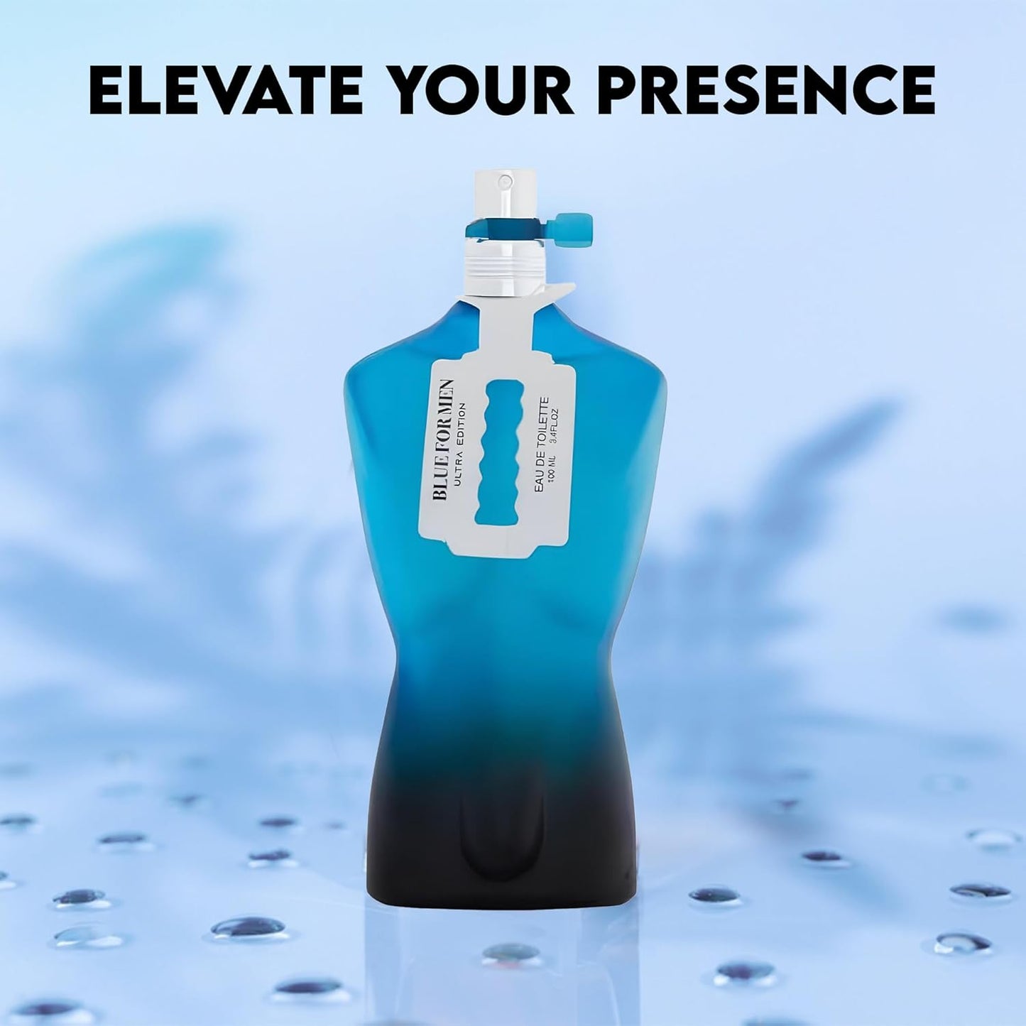 Blue For Men Ultra Sensual Woody Fragrance for Men | Long Lasting Cologne Aromatic Scent, Eau de Parfum Natural Spray - Great Holiday Gift, 3.4 Fl Oz/100 Ml