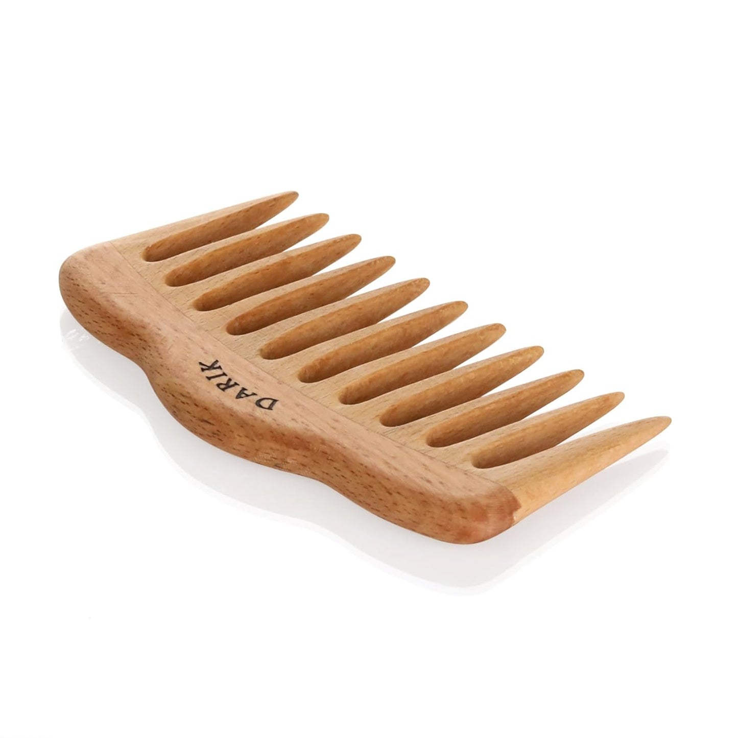 Wide Tooth Wooden Comb Handmade - Natural Vintage Style Wide Tooth Comb for Curls Gentle Styling - Anti-Static Wood Hair Combs For Women Detangling (Oval Wide Tooth)