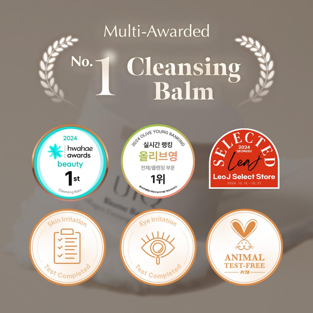 UIQ Biome Barrier Firming Collagen Cleansing Balm | Hygenic One-Step Makeup Remover | Non-Greasy Sorbet Texture | Gentle, Soothing for All Skin Types | No.1 Oliveyoung Cleanser | 3.38 fl. oz.