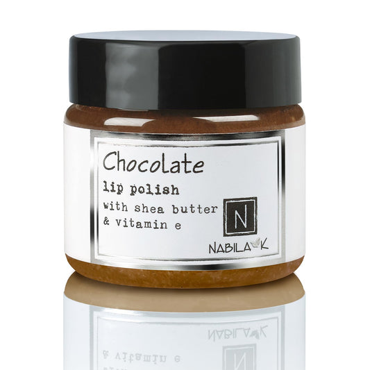 Chocolate Lip Polish, 1 oz by Nabila K - Hydrating Lip Exfoliator & Moisturizer with Shea Butter and Vitamin E for Dry and Chapped Lips - Cruelty-Free, Real Sugar, Made in USA