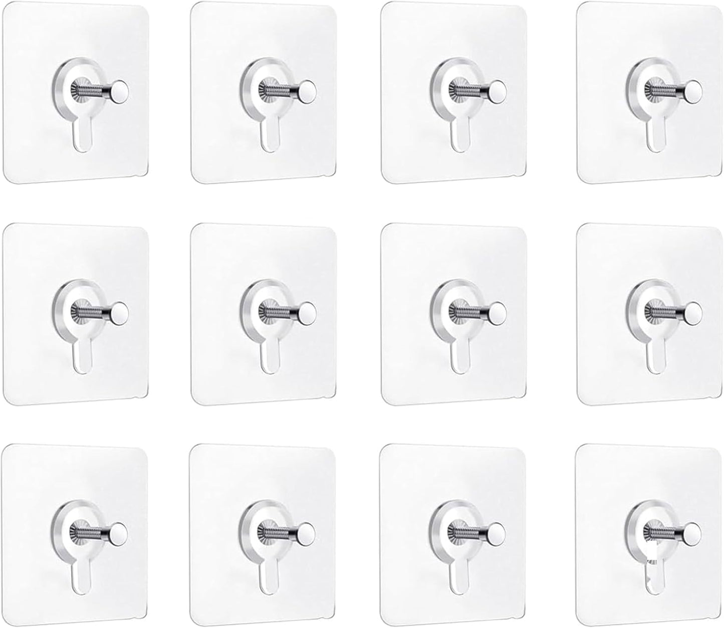12PCS Picture Hangers Without Nails, Wall Hangers Without Nails, Adhesive Wall Hooks Picture Hanging for Inside Kitchen, Bathroom, Home and Office (10mm)