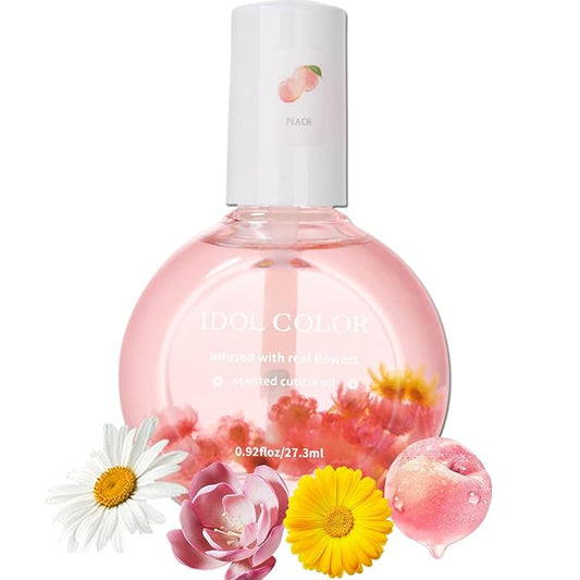 Rosarden Peach Scented Cuticle Oil, Cuticle Oil with Flowers, Cuticle Oil for Nails, Brush Cuticle Oil for Nail, Nourishing Oil for Nails and Cuticles, 0.92FlOz