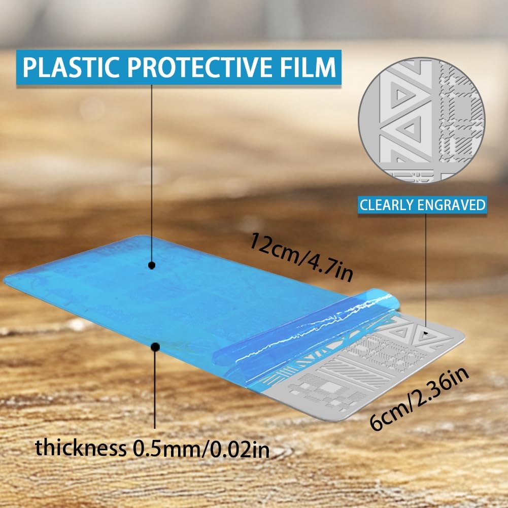 benikmake 3pcs Christmas Plaid Nail Stamp Template Classic Checkered Nail Printing Stainless Stencil for Manicure Salon Fall Theme 6x12cm 2.36x4.7inch