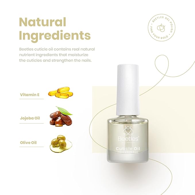 Beetles Gel No Wipe Matte Top Coat,and 7.5ml Cuticle Oil, Gel Nail Cuticle Oil Care for Dry