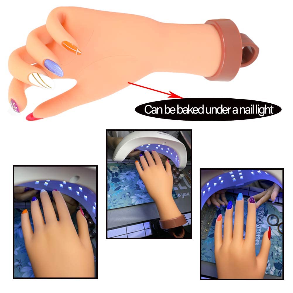 Practice Hand for Acrylic Nails,Mannequin Hands for Nails Practice,Nail Art Hand Nail Training Hand Nail Fake Hand Nail Hand Practice Acrylic Nail Hand 1Pcs Nude Hand