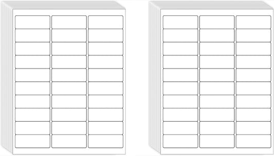 1" x 2-5/8" Shipping Address Labels 3000 Label Stickers Paper for Laser/Inkjet Printer 30 per Page Printable Mailing Labels - Matte, 100 Sheets (Pack of 2)