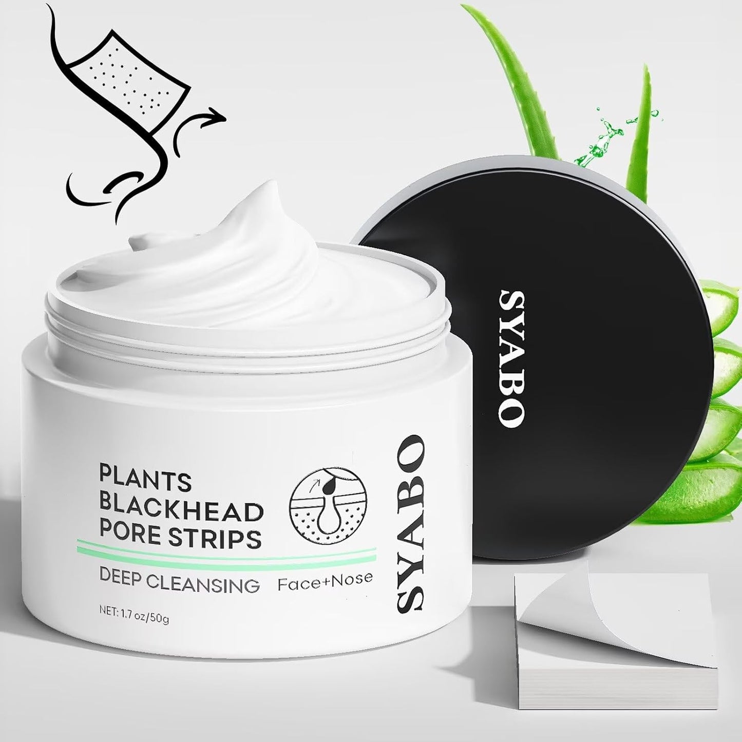 Blackhead Remover Peel Off Mask for Nose & Face - Blackhead Removal Kit with 100pcs Strips, Puntos Negros, 1.7oz