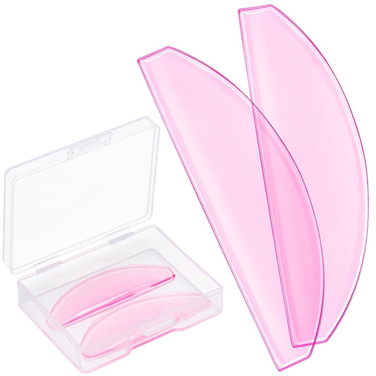 1 Pair Korean Lash Lift Flat Shields, Pink Lightweight Lash Lifting with 1mm Ultra-Thin Design, Glueless Adhesion & Flexible Stretch Eyelash Lift Pads, Reusable Eyelash Perm Tools for Ideal Curls
