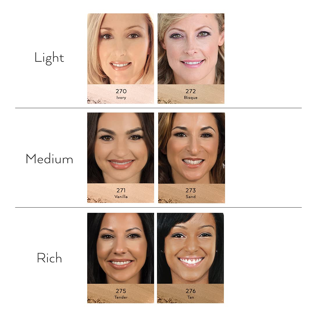 Emani Loose Powder Foundation Makeup for Sensitive Skin, Skin Perfecting, Natural Mineral Foundation with Buildable Coverage, Oil Control, Talc Free, Cruelty-Free & Vegan, Vanilla