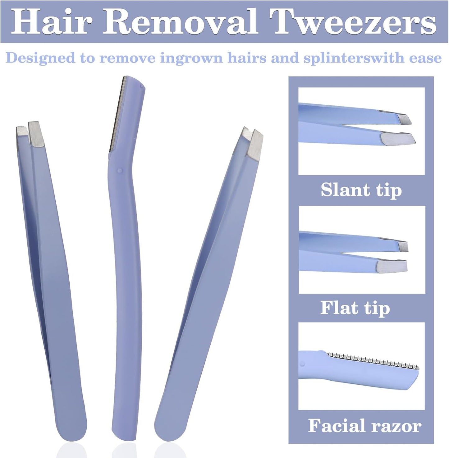 WSYUB Blackhead Tweezers,Ingrown Hair Tweezers,Pimple Popper Tool Kit,Acne Needle Tool, Blackhead Extractor,Eyebrows Facial Hair Razors