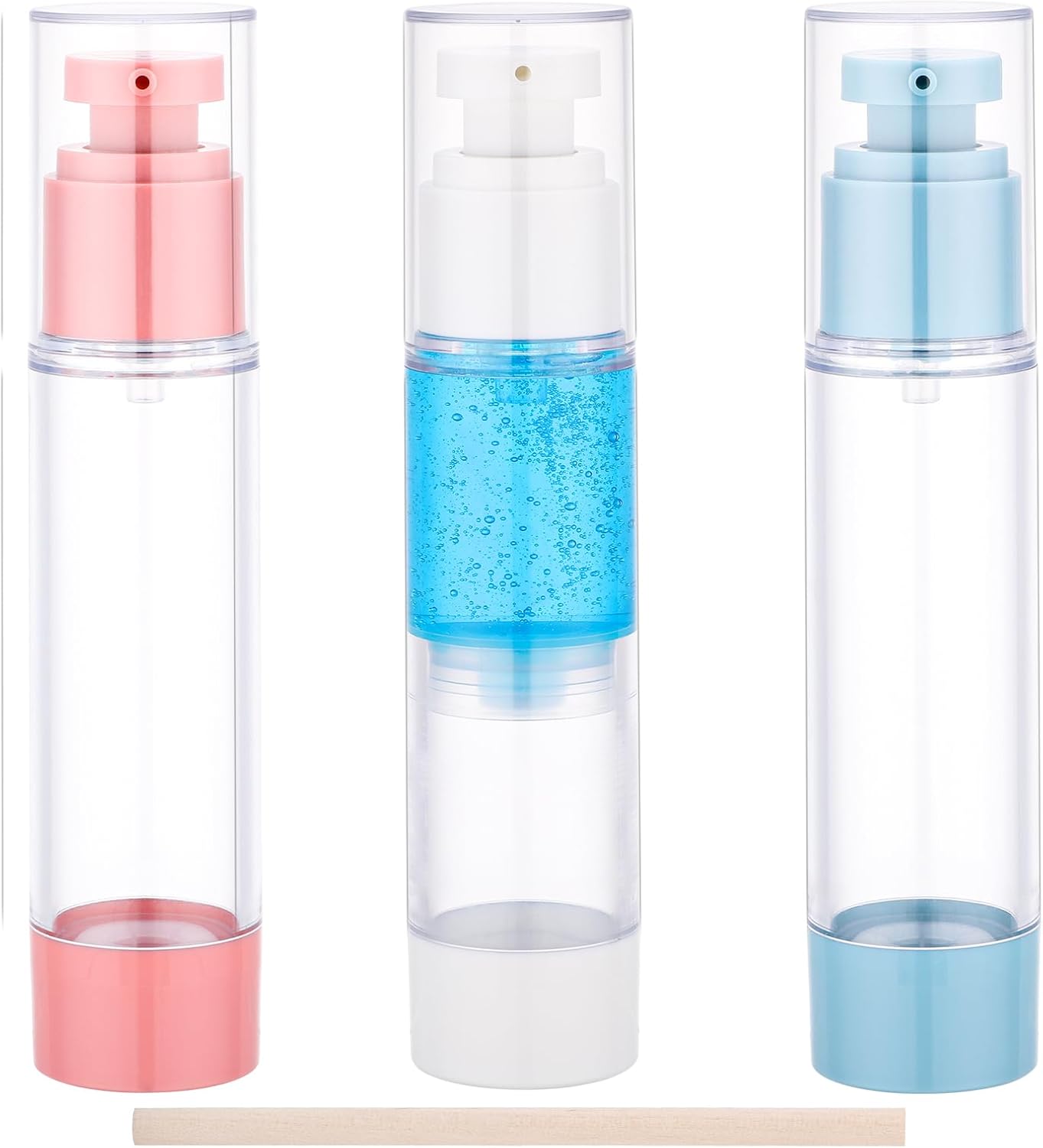 Segbeauty 1.7oz Empty Airless Travel Lotion Dispenser Bottles for Toiletries, 3pcs Refillable Small Travel Containers for Creams, 50ml Mini Pump Bottle Dispenser, Vacuum Skincare Cosmetic Containers