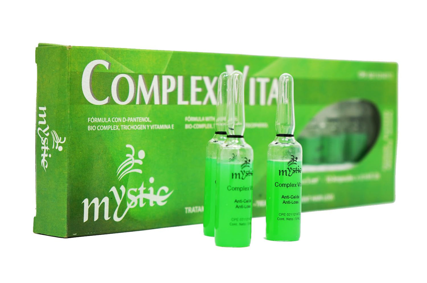 Mystic Complex Vital Ampoules For Hair Loss and Thinning - Regrowth Treatment With Biotin Bio-Complex and Tocopherol (Pk.10)