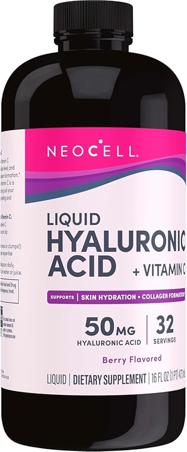 NeoCell Hyaluronic Acid Liquid with Vitamin C, Berry, 16 Fl Oz (Pack of 1) - Packaging May Vary