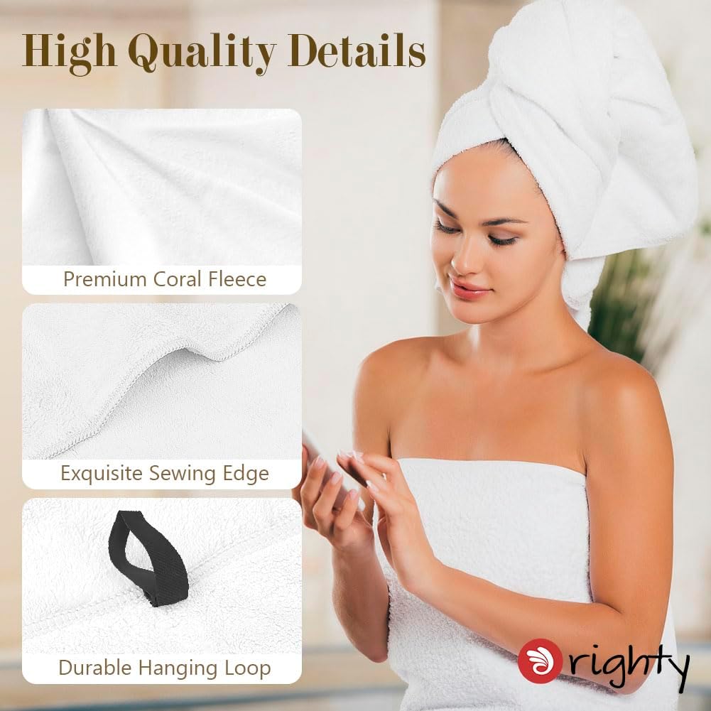 Orighty Bath Towels Pack of 2(27’’ x 54’’) - Soft Feel White Bath Towel, Highly Absorbent Bathroom Towels for Body, Quick Drying, Towel for Sport, Yoga, SPA, Fitness