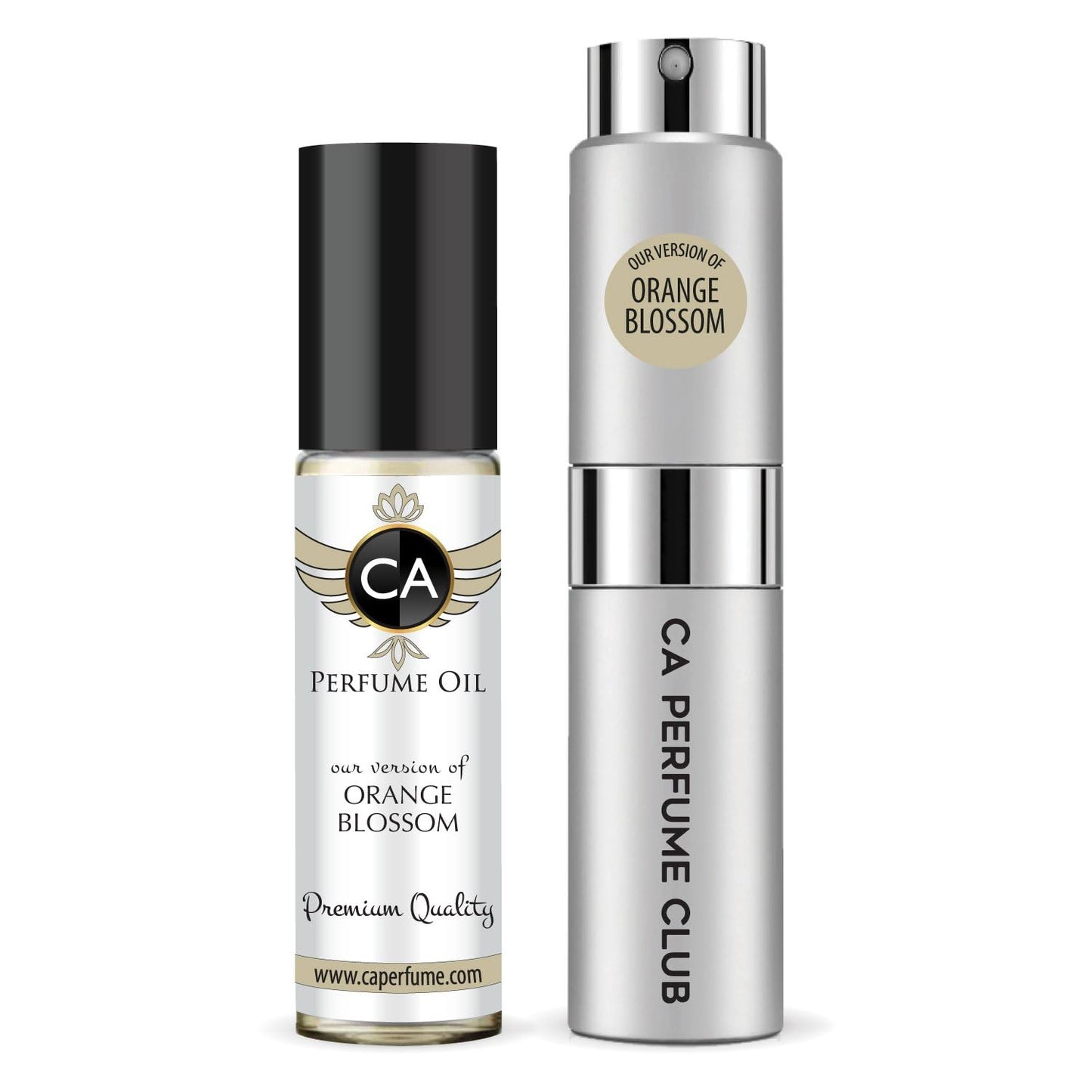 CA Perfume Duo Impression of Orange Blossom For Women And Men Perfume Layering Set Long Lasting Travel Size EDP + Body Oil Roll-On Bottle 0.27 Fl Oz+0.33 Fl Oz