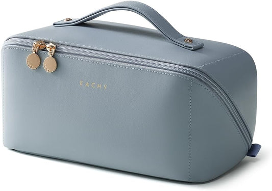 EACHY Travel Makeup Bag,Large Capacity Cosmetic Bags for Women,Waterproof Portable Pouch Open Flat Toiletry Bag Pattern Makeup Bag