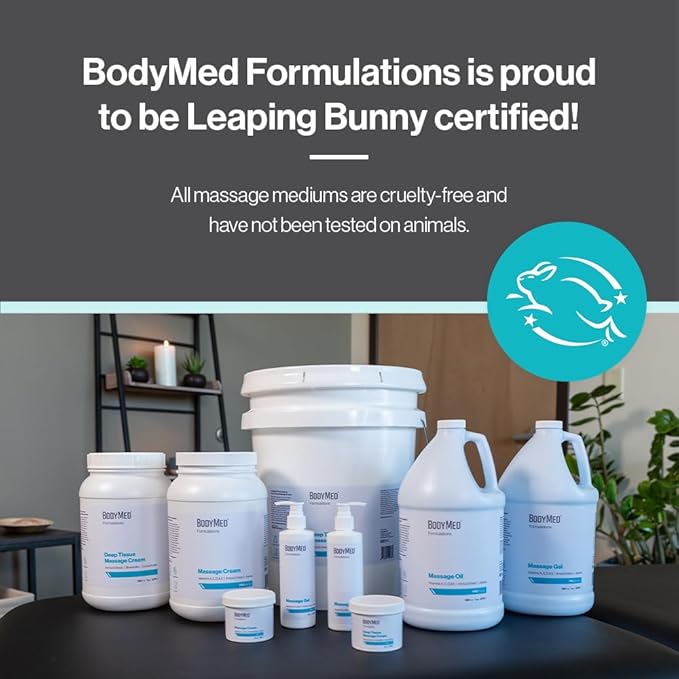 BodyMed Formulations Massage Cream, 1 gal. – Fragrance-Free, All-Natural Lotion for Massage Therapy – Leaping Bunny Certified – with Arnica Extract & Jojoba – Non-Staining, & Paraben Free
