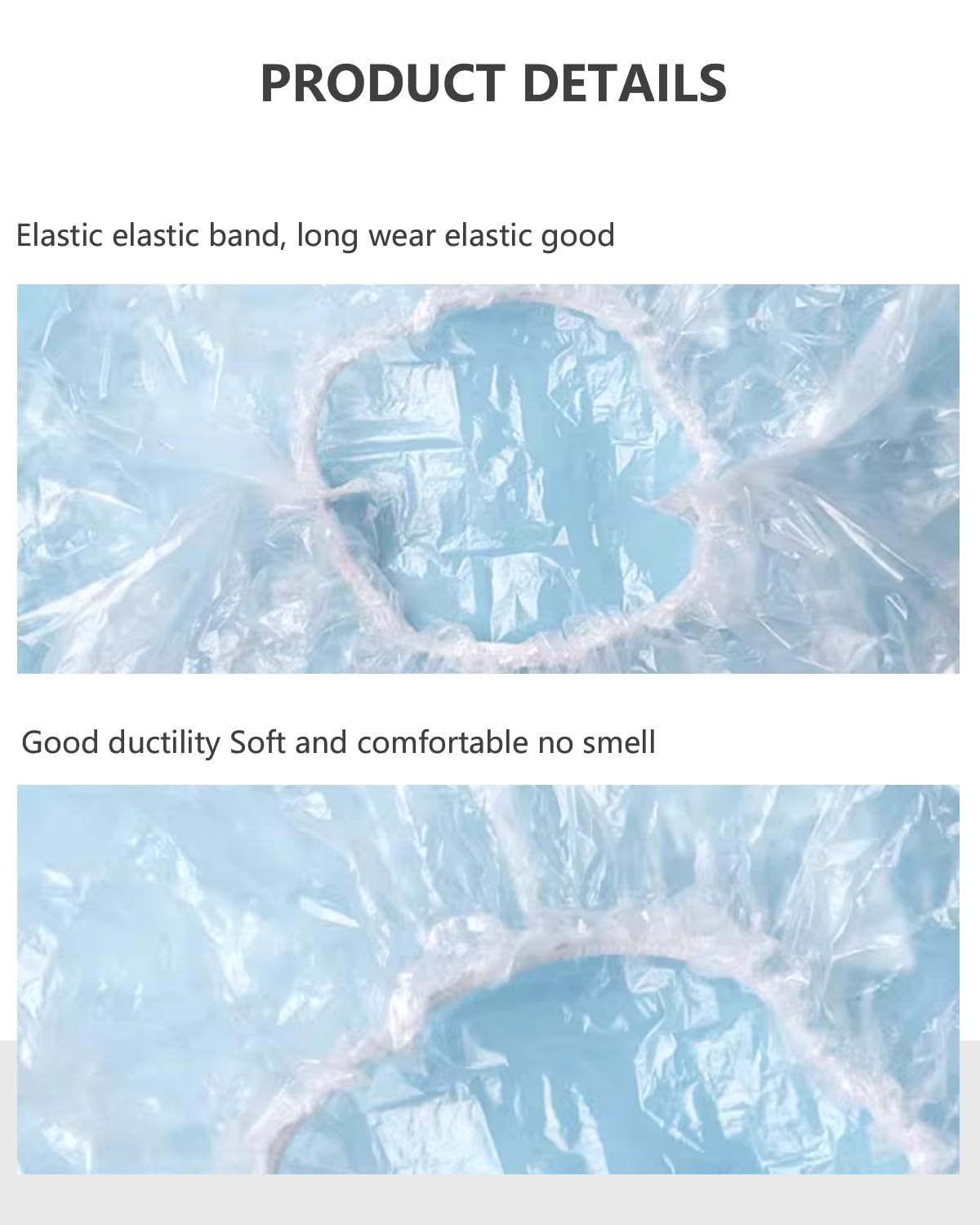 Years Calm 40PCS Disposable Shower Caps, Clear Shower Caps for Travel, large Plastic Hair Caps for Women, Home Use, Hotel (large Size 20.5") (40PCS)