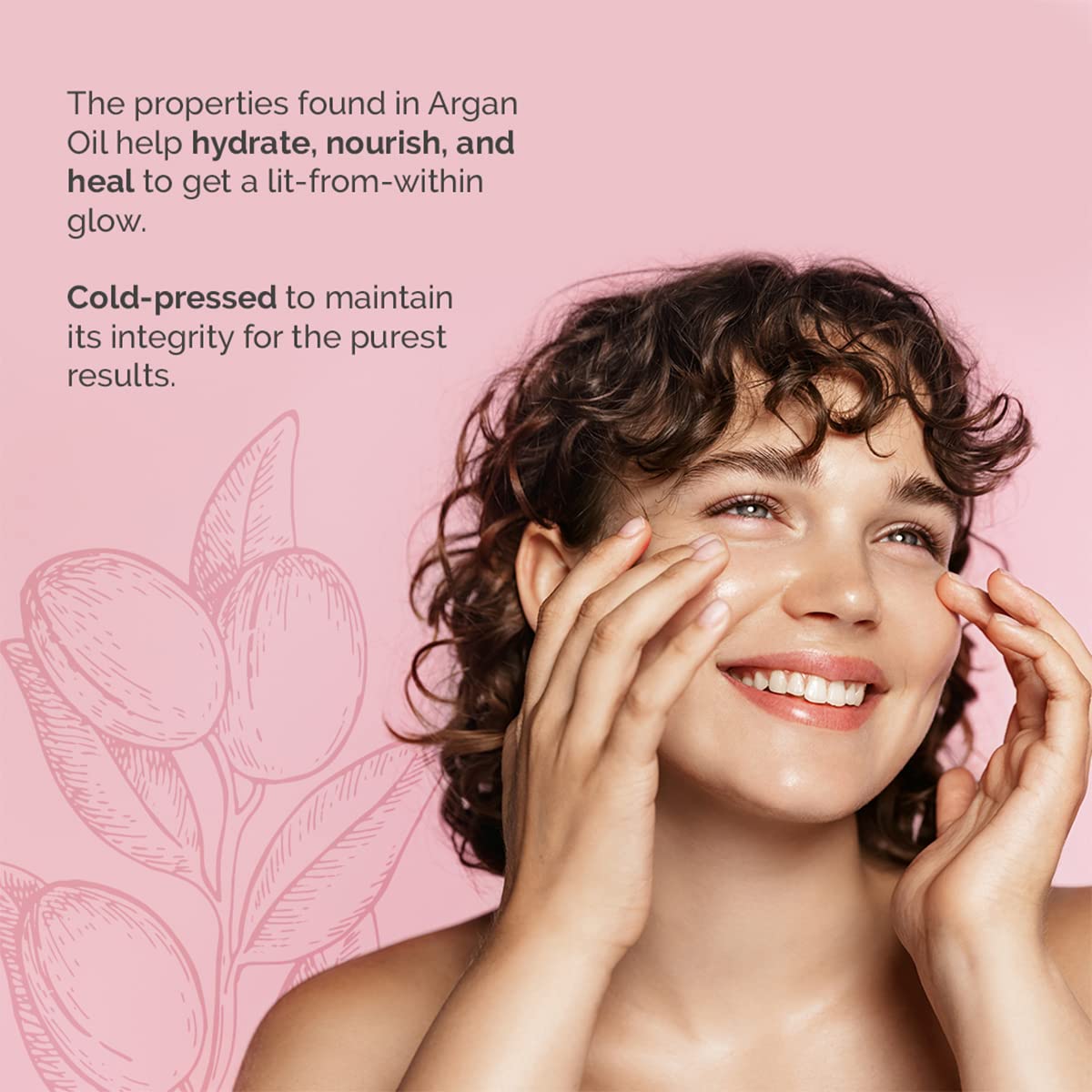 Argan Cosmetics 100% Pure Organic Moroccan Argan Oil for Hair, Skin, Nails, Cuticles, Face & Beards - Cold Pressed, Unscented - Filtered Through Cotton & Charcoal - All Natural Moisturizer - 2 Fl Oz