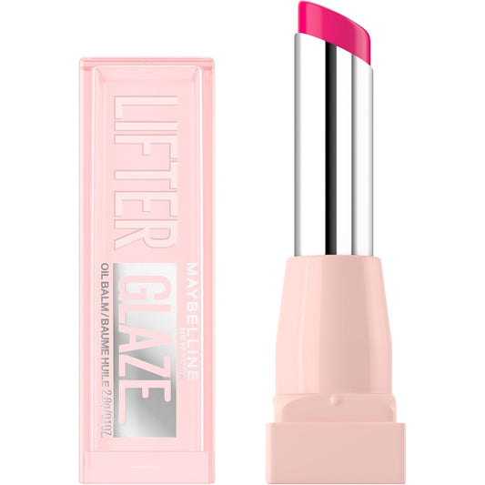 Maybelline Lifter Glaze Oil Balm with Hyaluronic Acid and Hydrating Oil Blend, Lip Balm with 24HRs of Smooth, Moisturizing Shine, Rose Bite (Sheer Hot Pink)