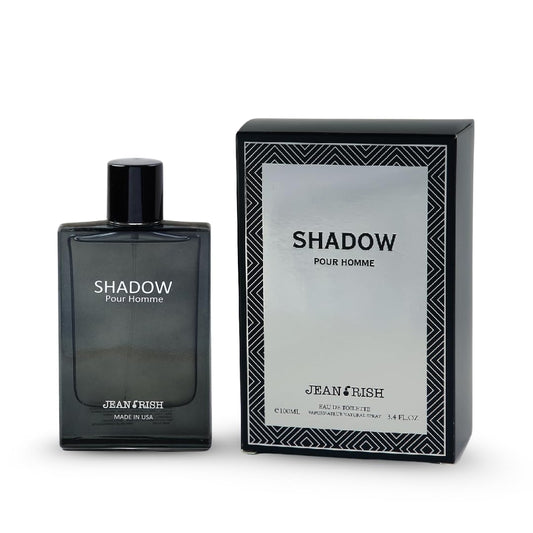 Jean Rish Shadow Pour Homme Eau De Toilette for Men (3.4 Fl Oz / 100ml) with Lemon, Cedar & Musk Notes - Long Lasting and Luxury Fragrance