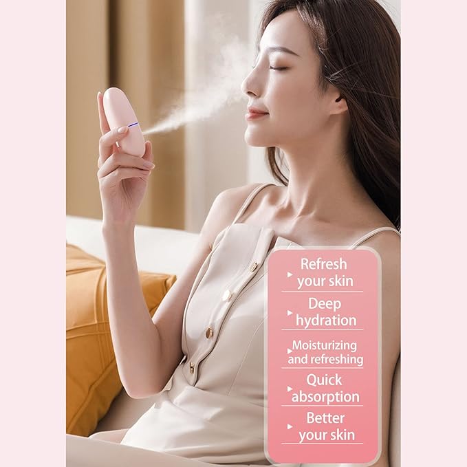 Facial Mist Sprayer, Cute Animal Mini Face Steamer Portable Facial Mist Sprayer Facial Steamer for Travelling 35ml 500mah ()