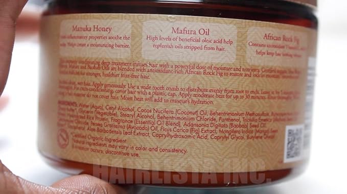 Sheamoisture Manuka Honey &Mafura Oil Intensive Hydration Treatment Masque, 12 Oz