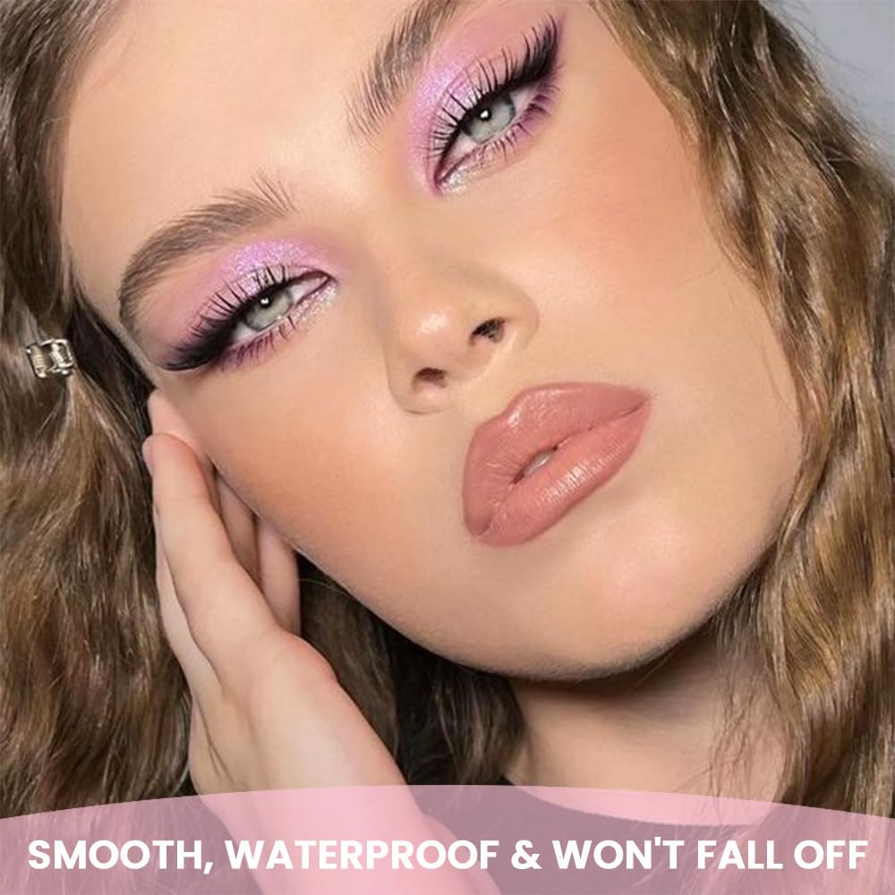 16Colors Light Purple Pink Brown Nude Basics Matte Eyeshadow Palette,Eye Shadow Travel Makeup Palette all in one Long Lasting Waterproof,Great for Travel Gift Kit